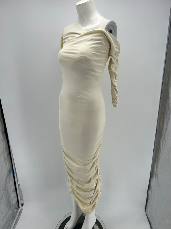 Robe longue beige