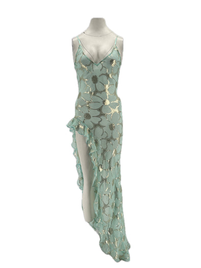 Robe en soie bleue