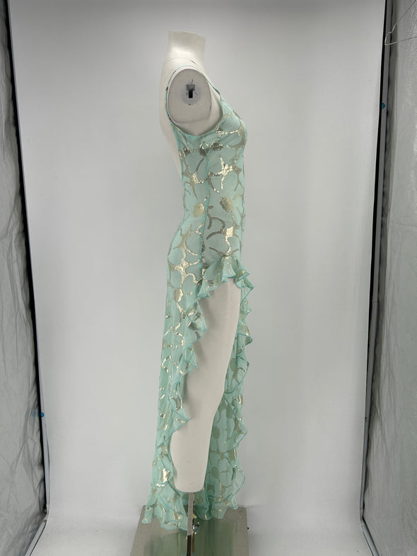 Robe en soie bleue