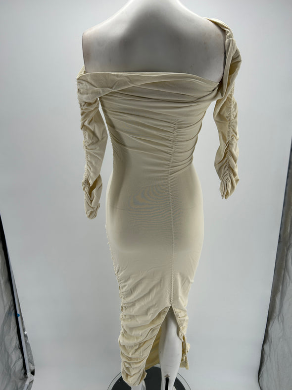 Robe longue beige