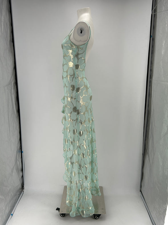 Robe en soie bleue