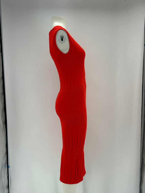 Robe en maille rouge