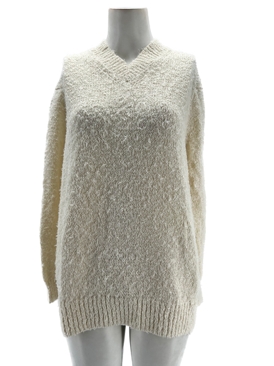 Pull blanc tricoté