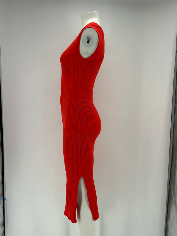 Robe en maille rouge