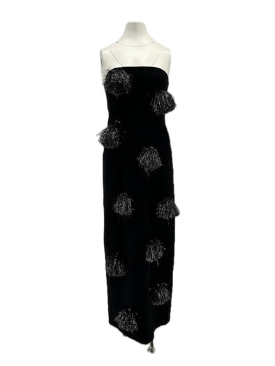 Robe en laine avec pompons