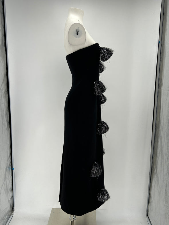 Robe en laine avec pompons