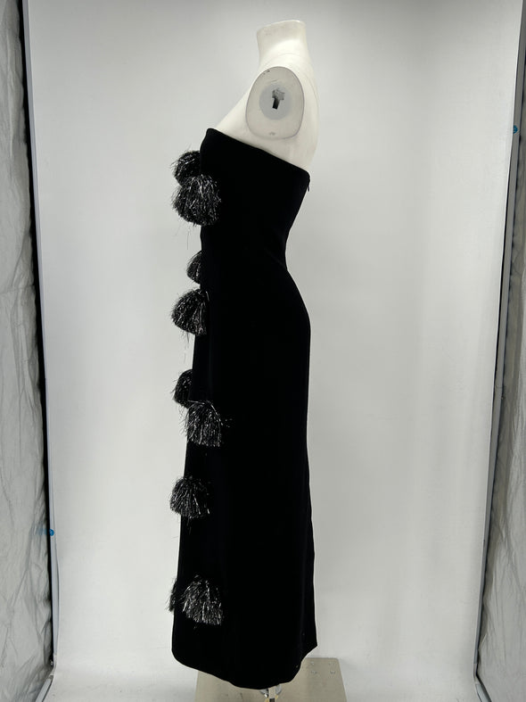 Robe en laine avec pompons