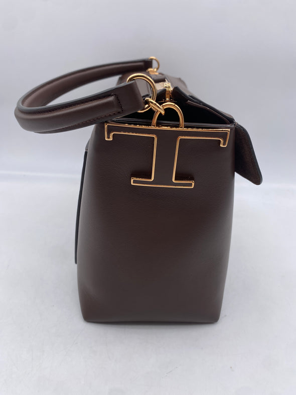 Sac "T Case" en cuir marron