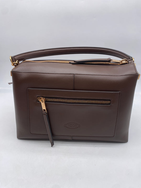 Sac "T Case" en cuir marron