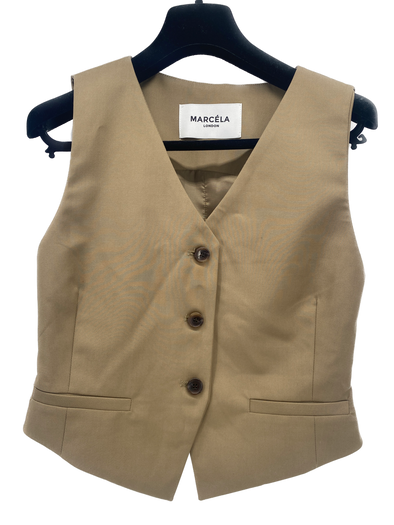 Veste sans manches beige