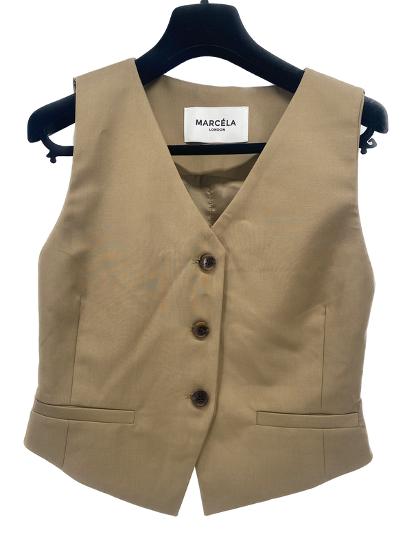 Veste sans manches beige