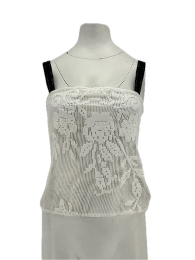 Top en crochet blanc