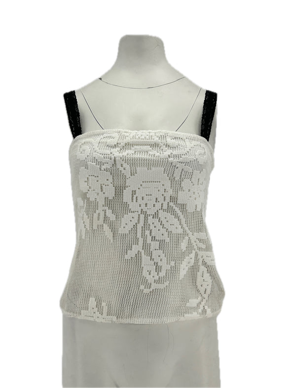 Top en crochet blanc