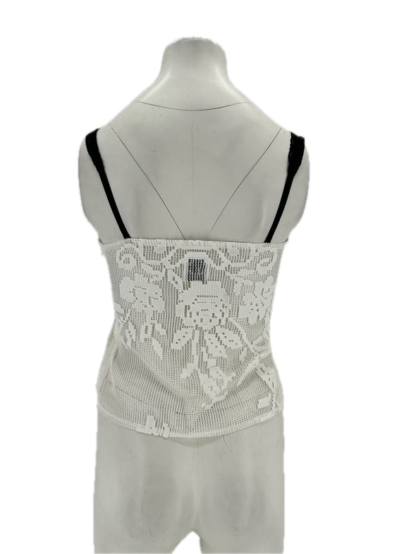 Top en crochet blanc