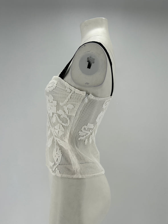 Top en crochet blanc