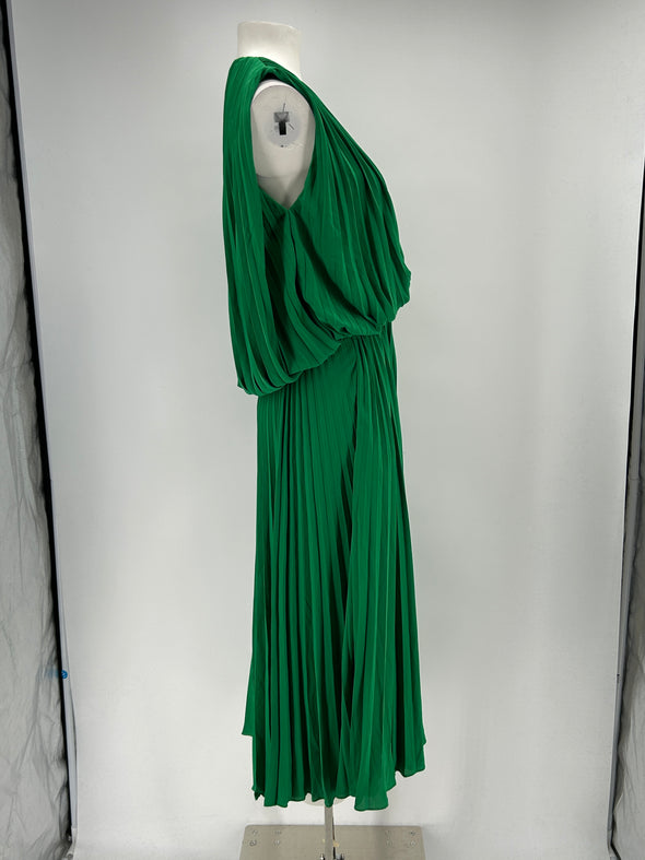 Robe plissée verte