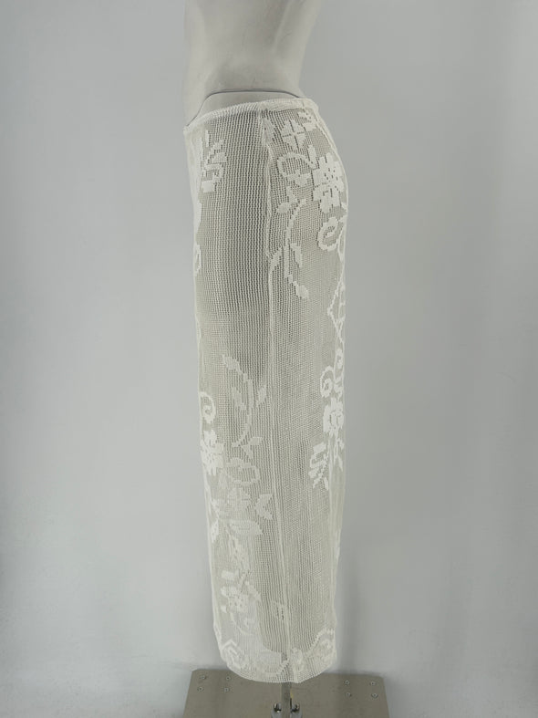 Jupe en crochet blanche