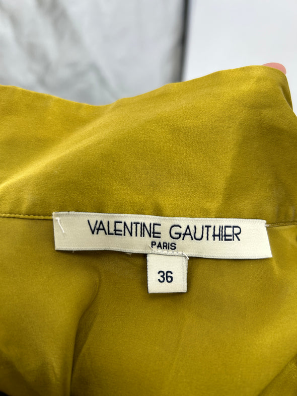 Blouse en soie moutarde