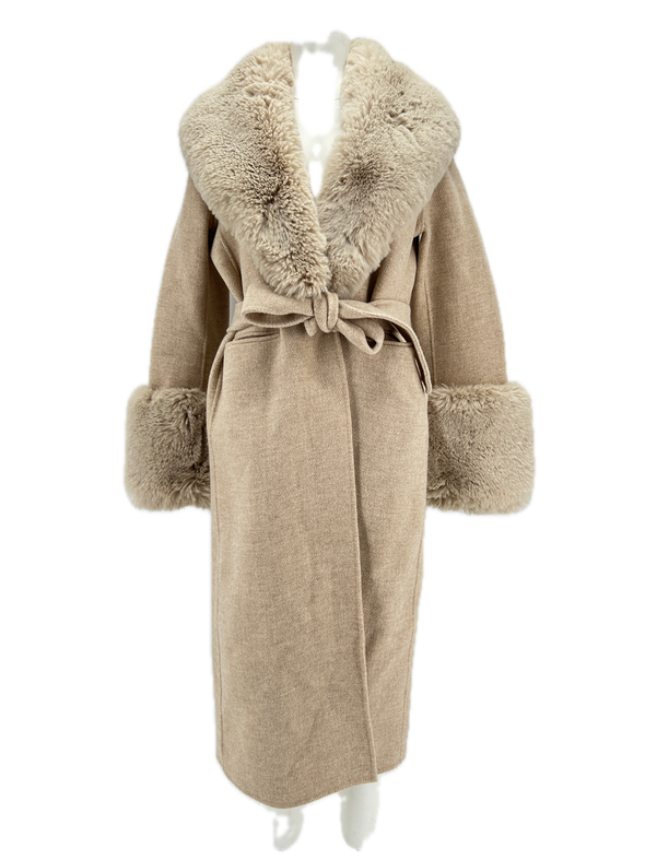 Manteau en laine beige