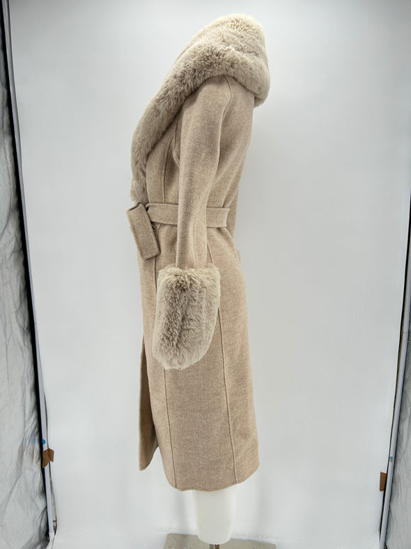 Manteau en laine beige