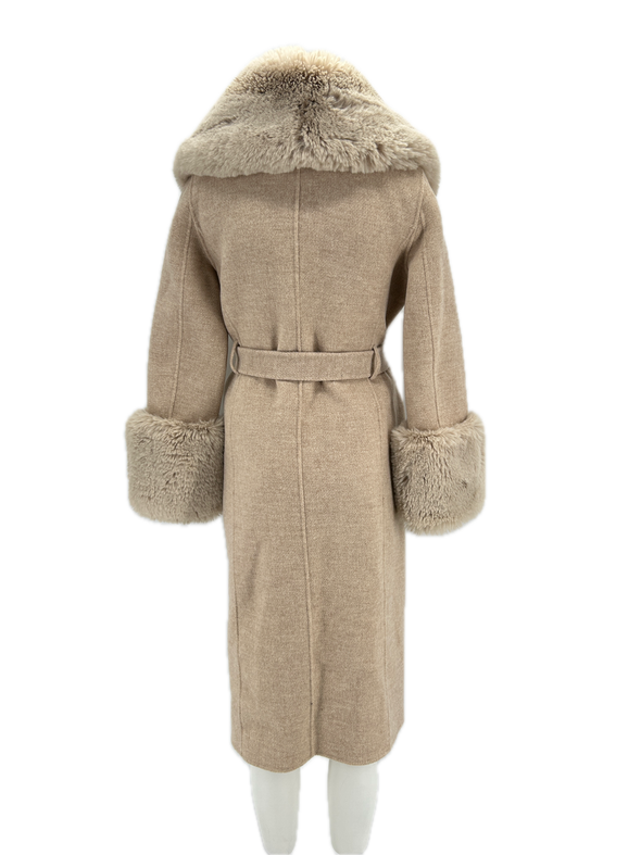 Manteau en laine beige