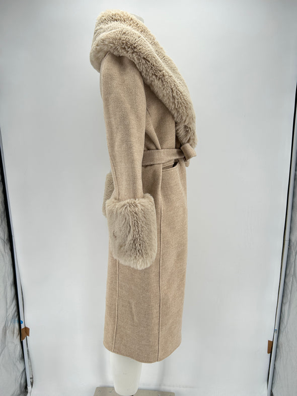 Manteau en laine beige