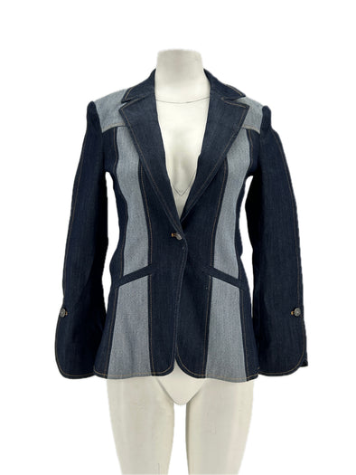Blazer en denim bicolore