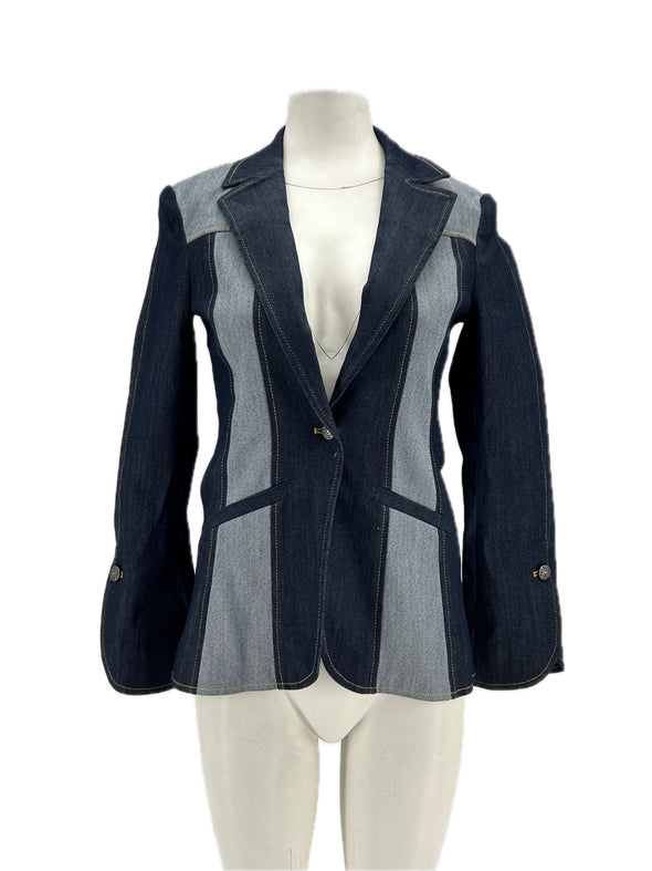 Blazer en denim bicolore
