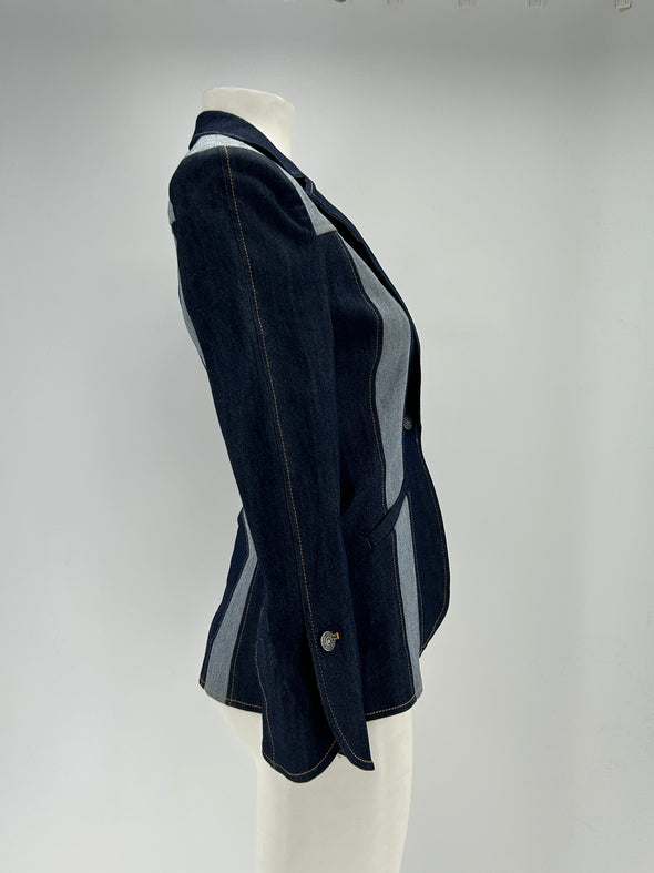 Blazer en denim bicolore