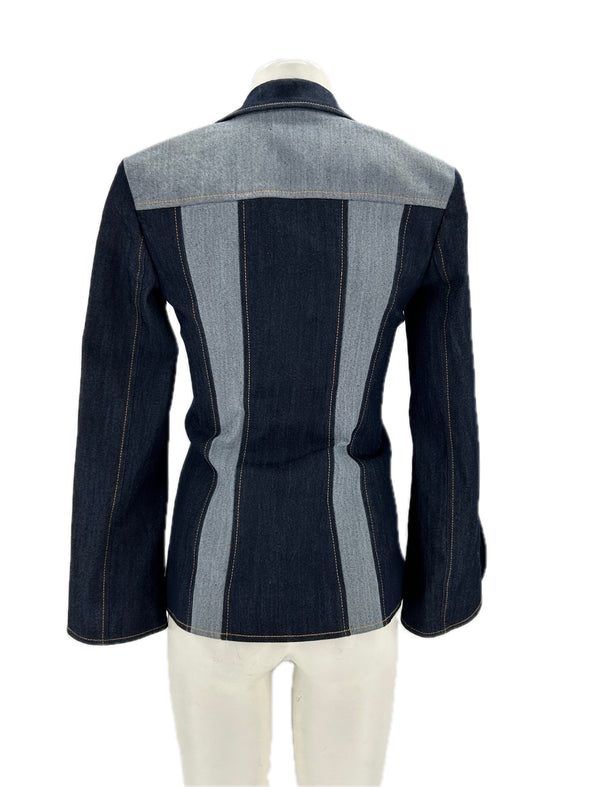 Blazer en denim bicolore