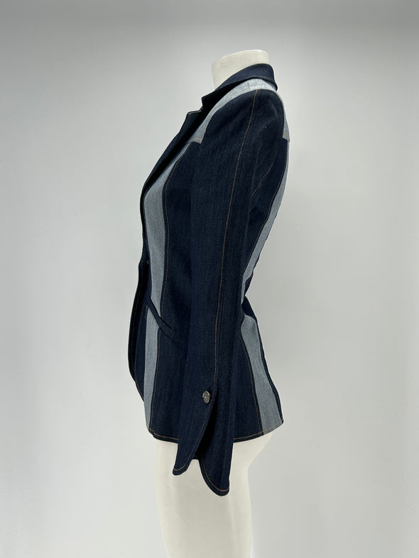 Blazer en denim bicolore