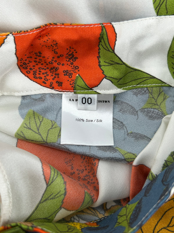 Pantalon en soie imprimé