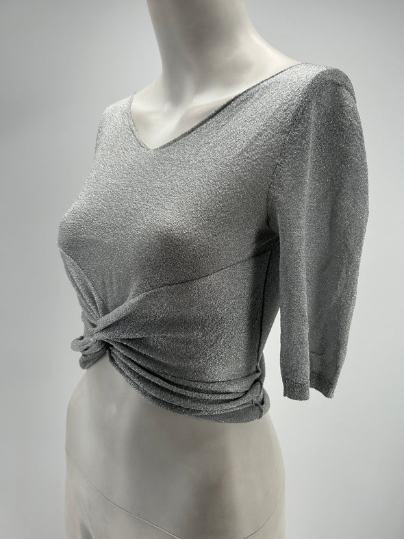 Top à paillettes silver