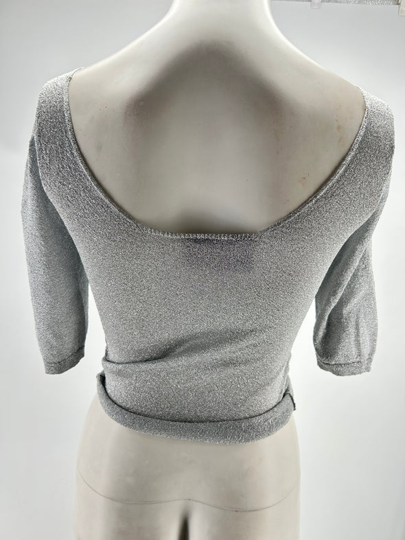 Top à paillettes silver