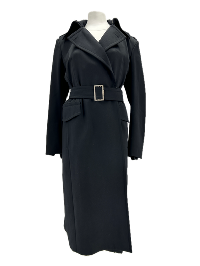 Trench-coat en laine noir