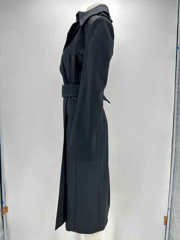 Trench-coat en laine noir