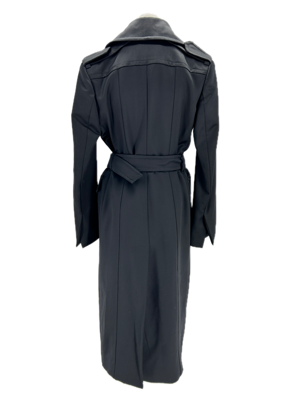 Trench-coat en laine noir