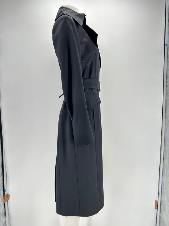 Trench-coat en laine noir