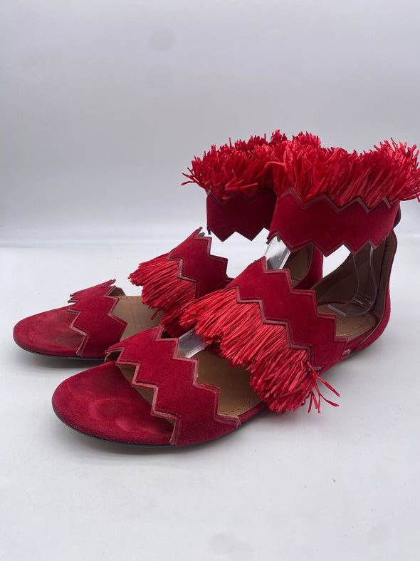 Sandales rouges à franges