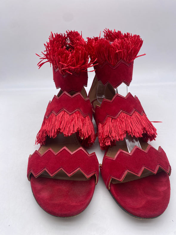 Sandales rouges à franges