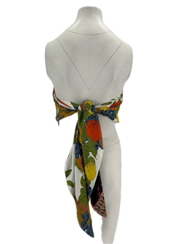 Top en soie multicolore