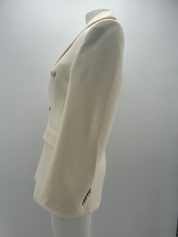 Veste croisée en laine écrue