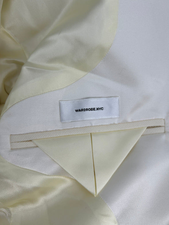 Veste croisée en laine écrue