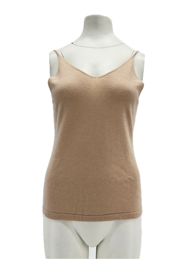 Top en cachemire beige