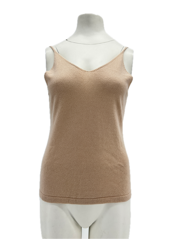 Top en cachemire beige