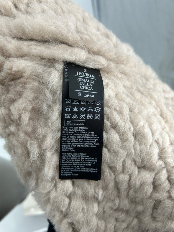 Manteau en cuir et shearling "Lorel"