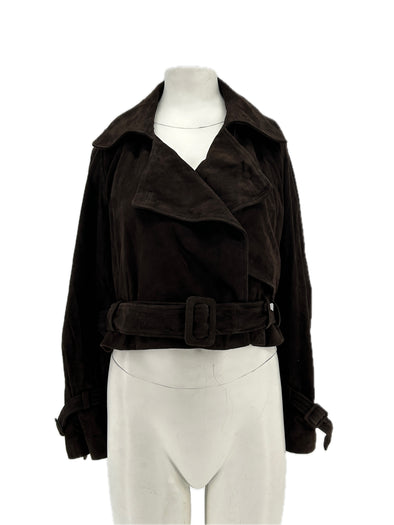 Veste en cuir suédé