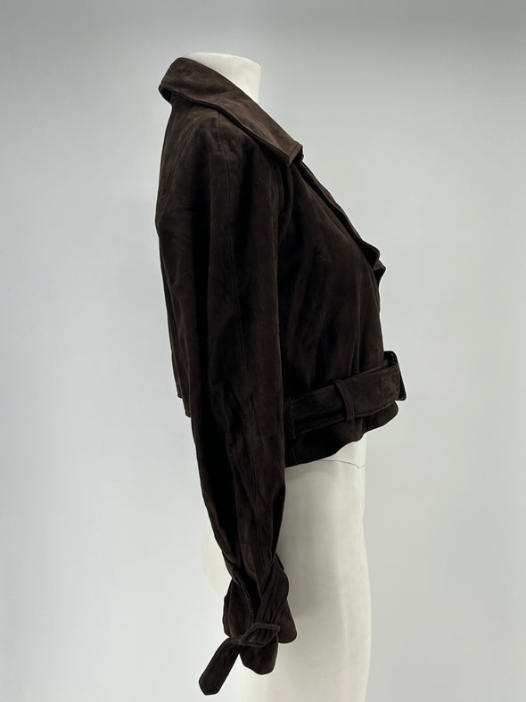 Veste en cuir suédé