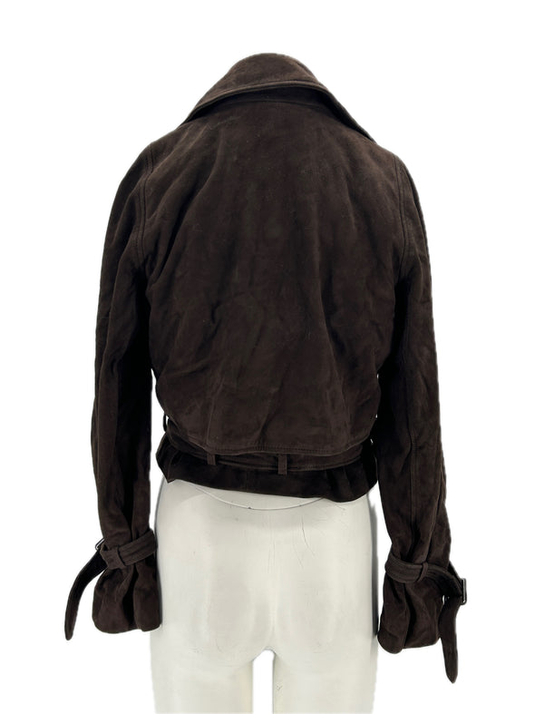 Veste en cuir suédé
