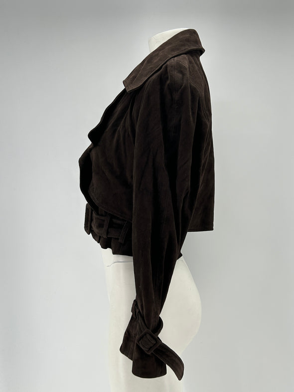 Veste en cuir suédé